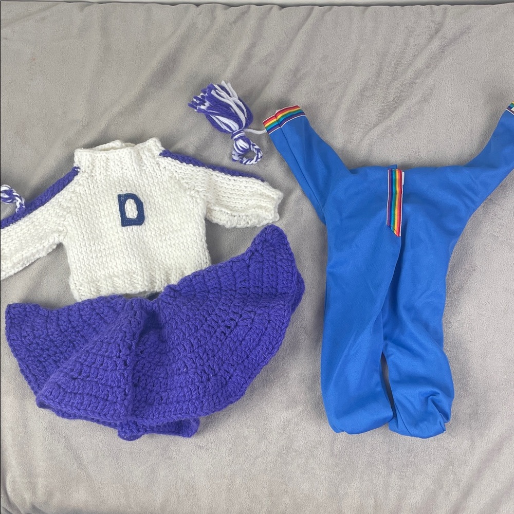 2 Vintage Cabbage Patch Kids Costumes Rainbow Gymnast & Cheerleader